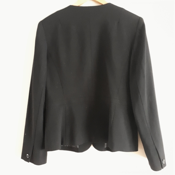 Talbots Wool Black Collarless Blazer - Picture 2 of 4